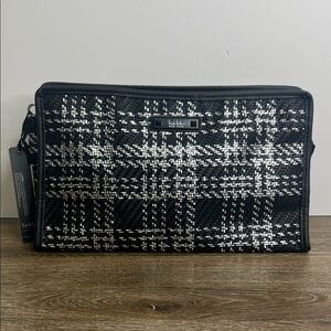 Nicole Miller New York Black & Silver Woven Cosmetic Bag – NWT